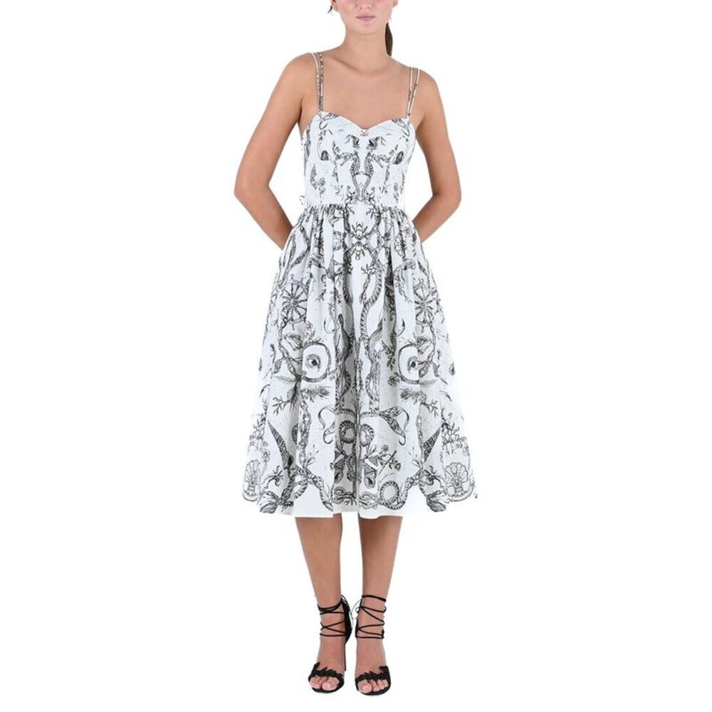 Marchesa Notte Womens Midi Day Dress, Black